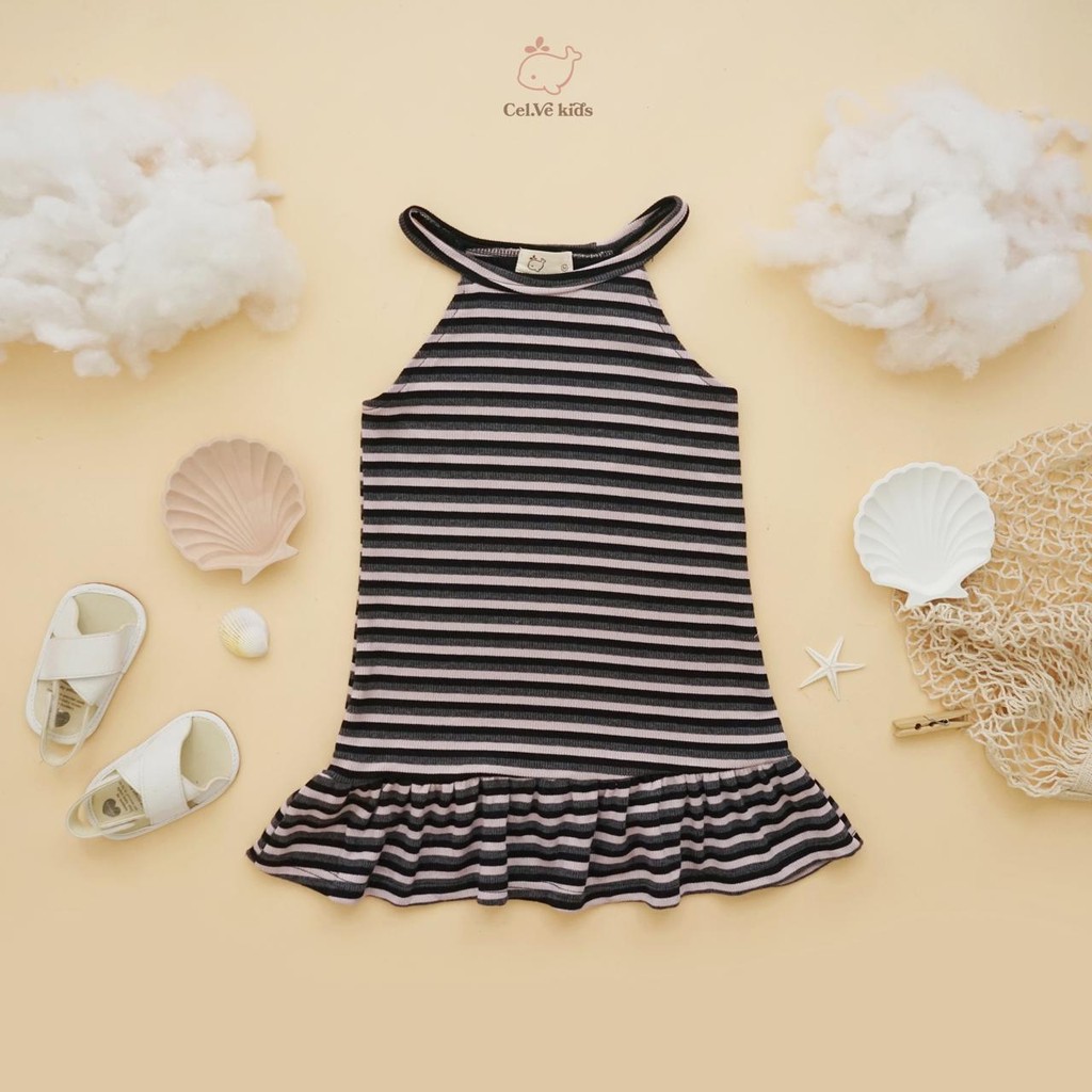 CELVEkids-Dres Prilly Anak Perempuan Korean style Bahan Knit usia 1-7th