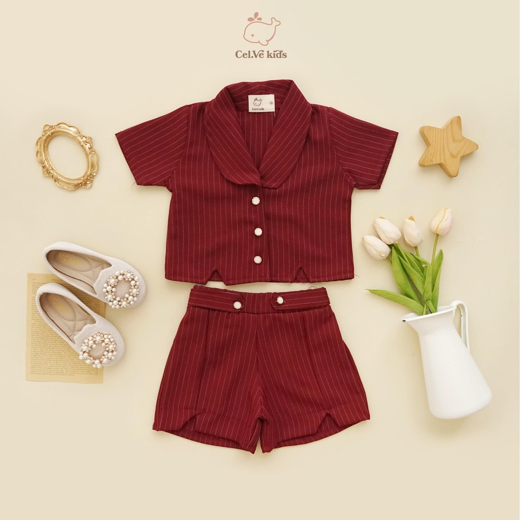CELVEkids - Stelan Shanon Set Baju celana Anak Perempuan Korean style semiwool usia 1-5th