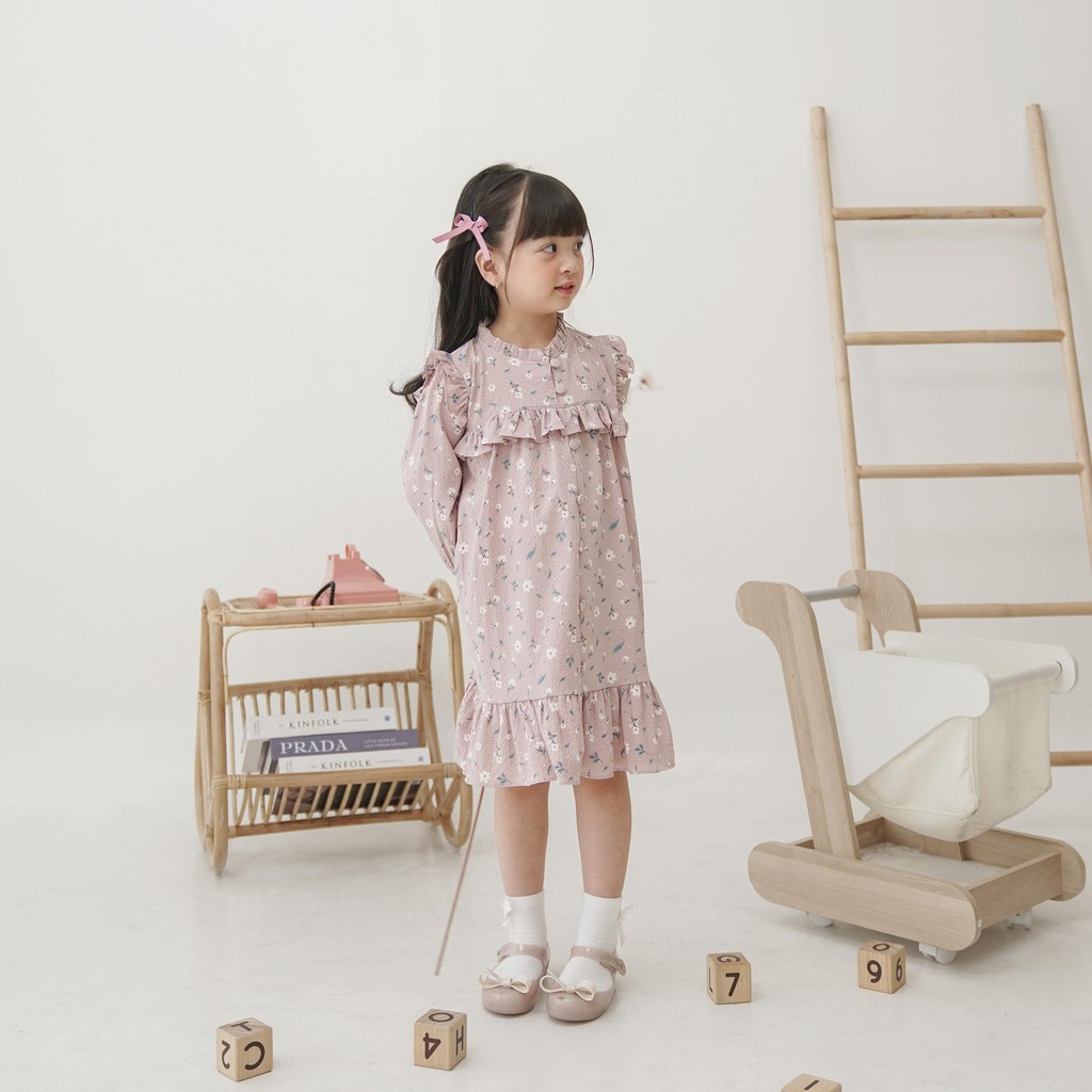 CELVEkids - Dress Magnolia rok Anak Perempuan Korean style Bahan crinkle viscose usia 1-6th+