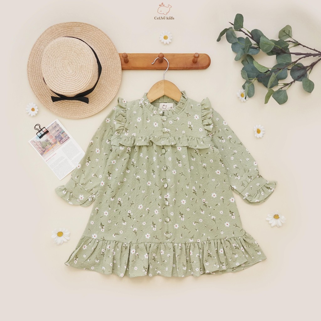 CELVEkids - Dress Magnolia rok Anak Perempuan Korean style Bahan crinkle viscose usia 1-6th+