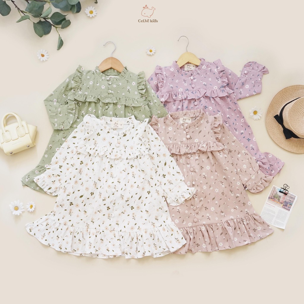 CELVEkids - Dress Magnolia rok Anak Perempuan Korean style Bahan crinkle viscose usia 1-6th+