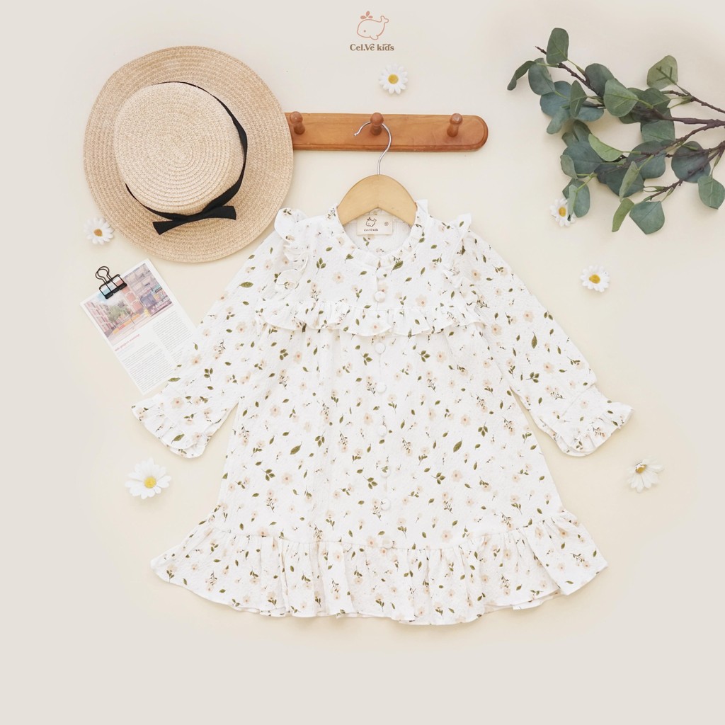 CELVEkids - Dress Magnolia rok Anak Perempuan Korean style Bahan crinkle viscose usia 1-6th+