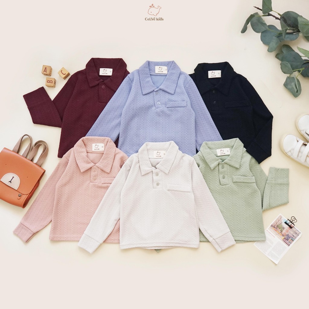 CELVEkids - Top Louise Atasan Kemeja Anak laki laki Korean style Bahan knit usia 1-6th