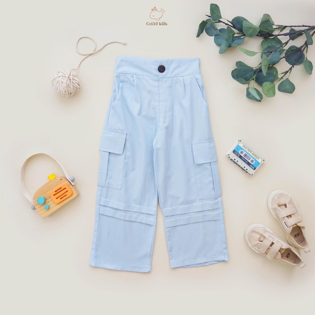 CELVEkids - Pants Ruth Celana Cargo Anak Perempuan Korean style Bahan Katun twill usia 1-6th