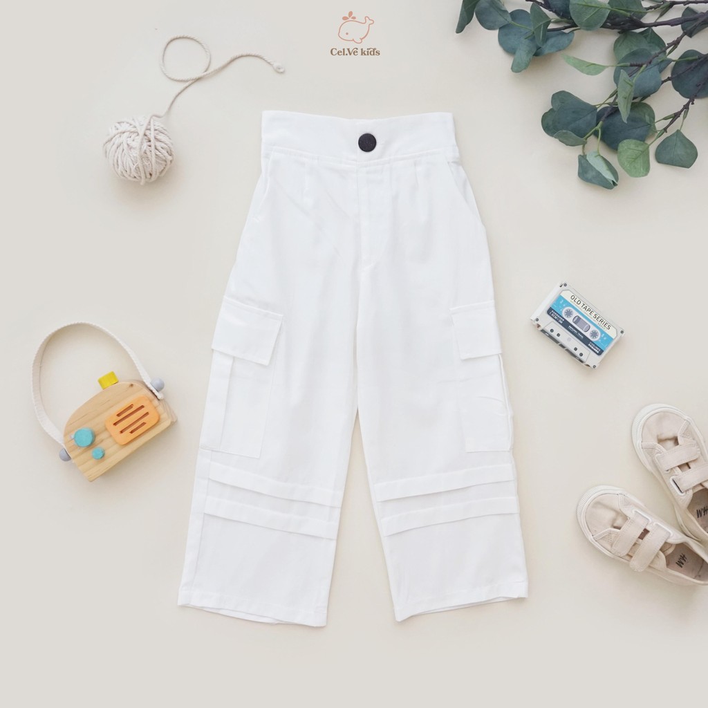 CELVEkids - Pants Ruth Celana Cargo Anak Perempuan Korean style Bahan Katun twill usia 1-6th