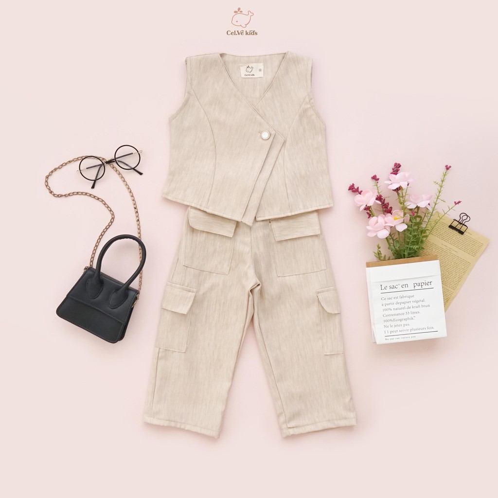 CELVEkids - Stelan Hillary Set Baju Celana Anak Perempuan Korean style semiwool usia 1-8th