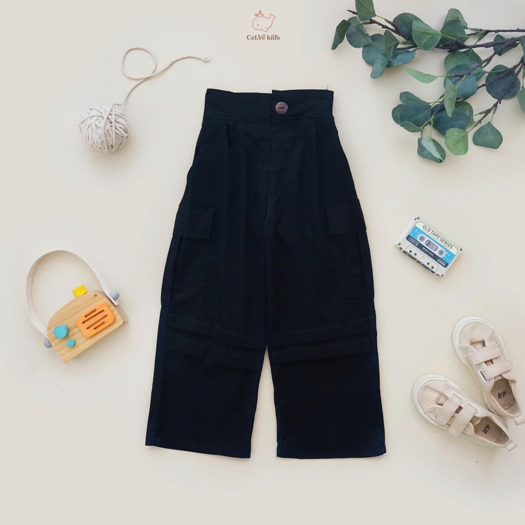 CELVEkids - Pants Ruth Celana Cargo Anak Perempuan Korean style Bahan Katun twill usia 1-6th