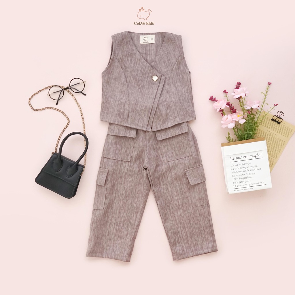 CELVEkids - Stelan Hillary Set Baju Celana Anak Perempuan Korean style semiwool usia 1-8th