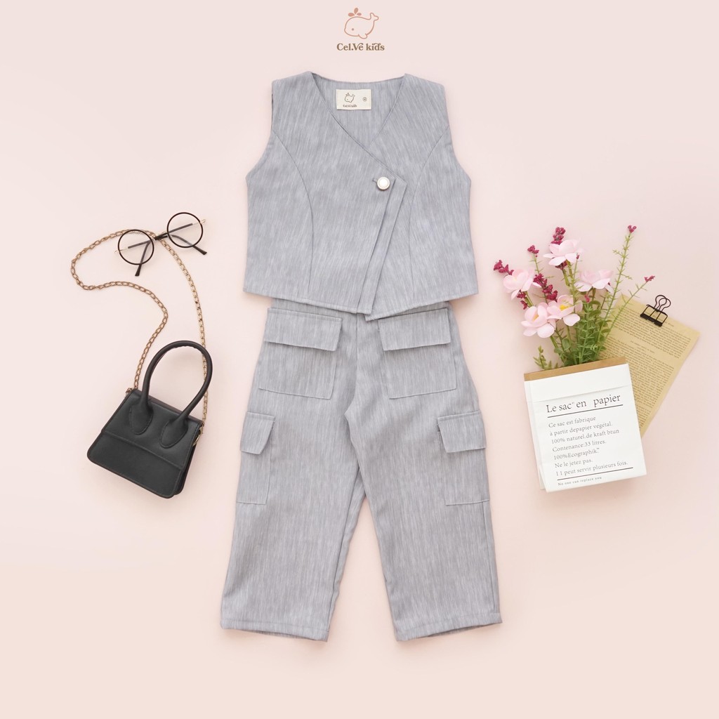CELVEkids - Stelan Hillary Set Baju Celana Anak Perempuan Korean style semiwool usia 1-8th