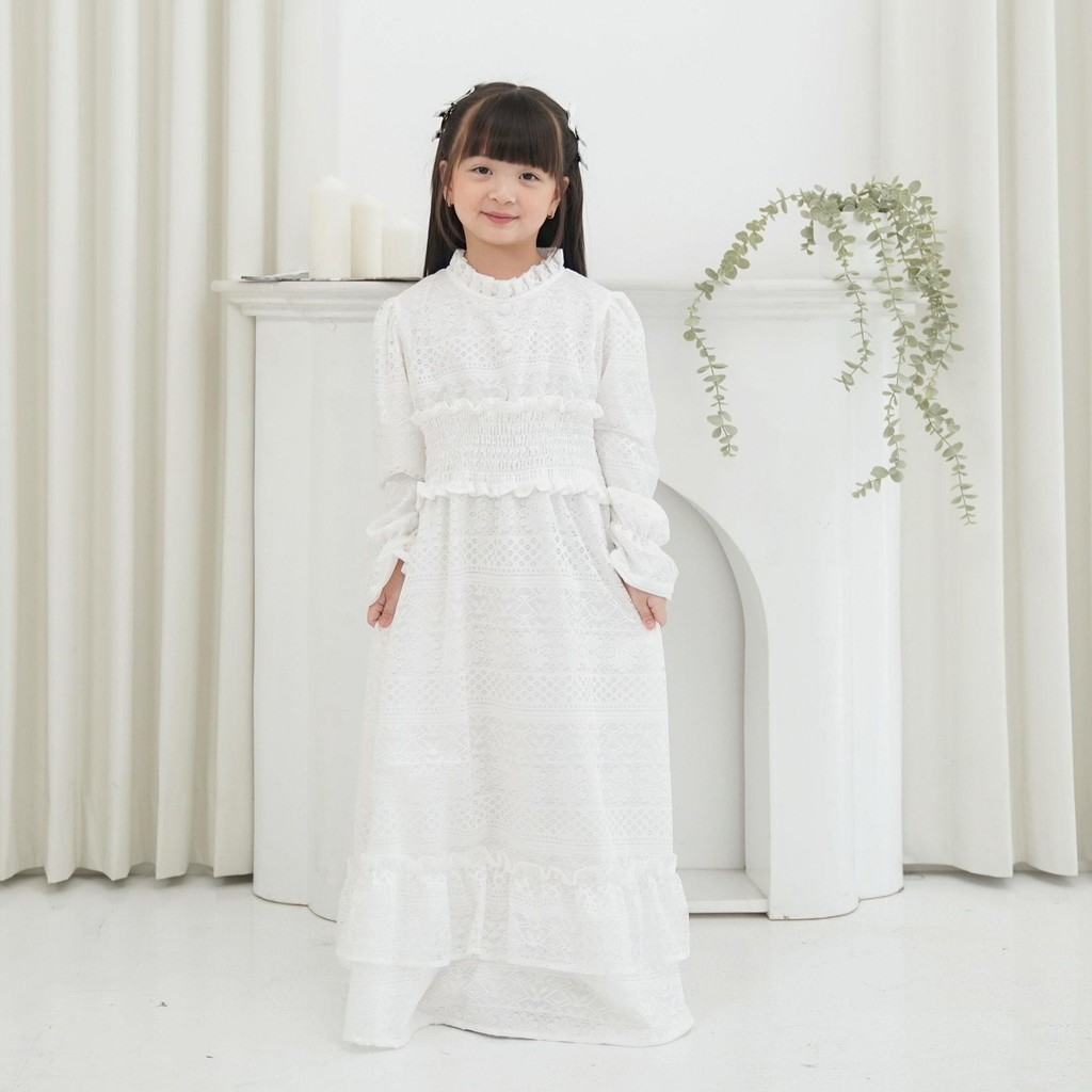 CELVEkids - SHIREEN Dress Gamis Raya Anak Perempuan Korean Style Bahan Lace Usia 1-8th