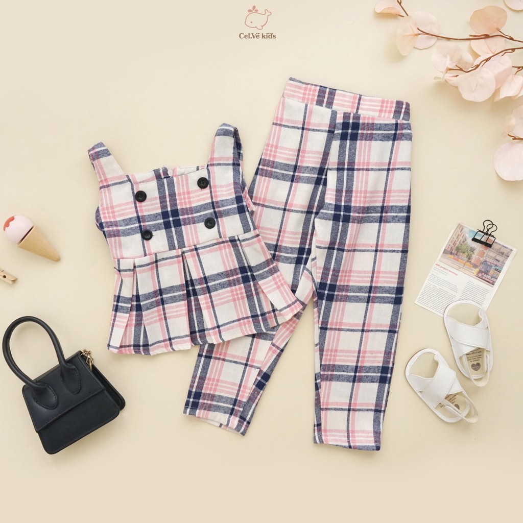 Celvekids - Stelan Molita Set Baju Celana Anak Perempuan Korean Style Flanel Usia 1-6th