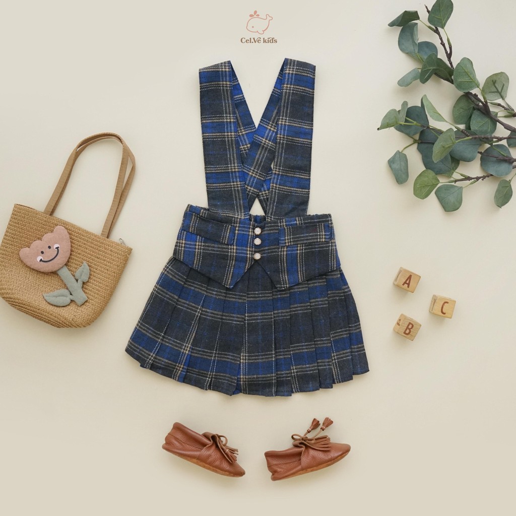 CELVEkids - Alexa Overall skort Rok Celana ( Tanpa inner ) Anak Perempuan Korean style Bahan flanel usia 1-6th