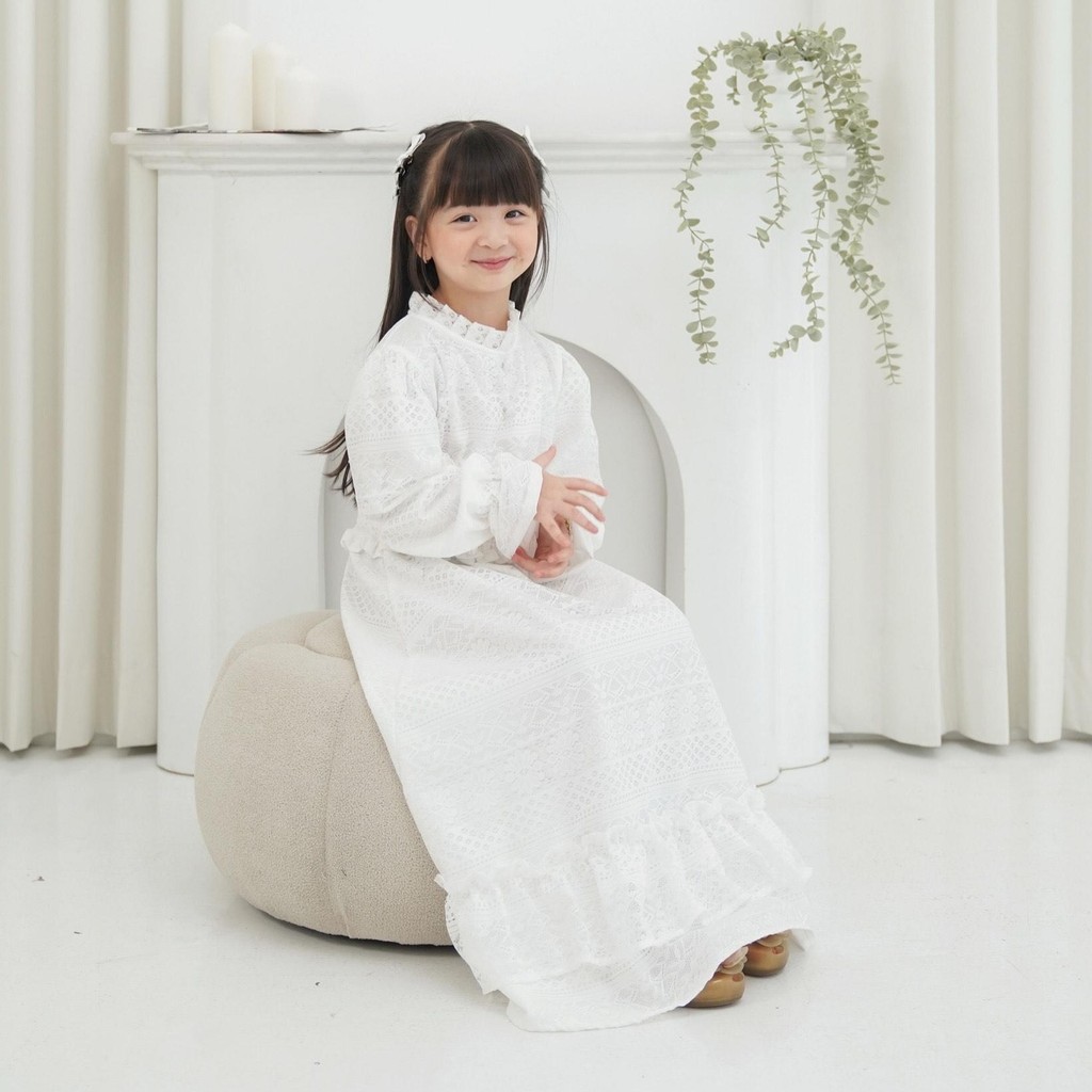 CELVEkids - SHIREEN Dress Gamis Raya Anak Perempuan Korean Style Bahan Lace Usia 1-8th