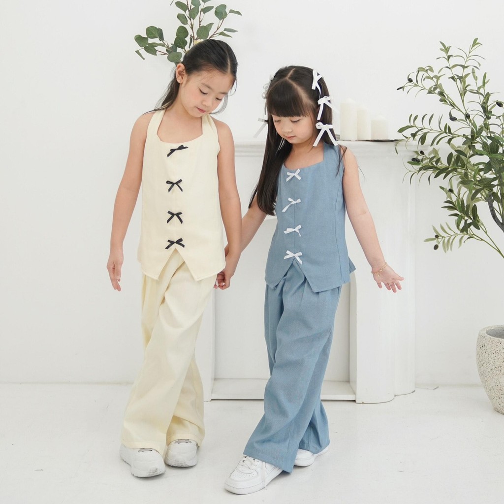 CELVEkids - Stelan DOROTHY Set Baju Celana Anak Perempuan Korean style Denim usia 1-8th