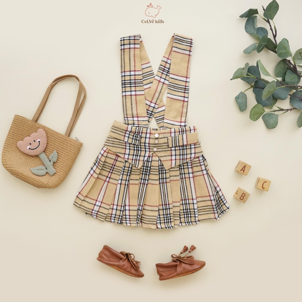 CELVEkids - Alexa Overall skort Rok Celana ( Tanpa inner ) Anak Perempuan Korean style Bahan flanel usia 1-6th