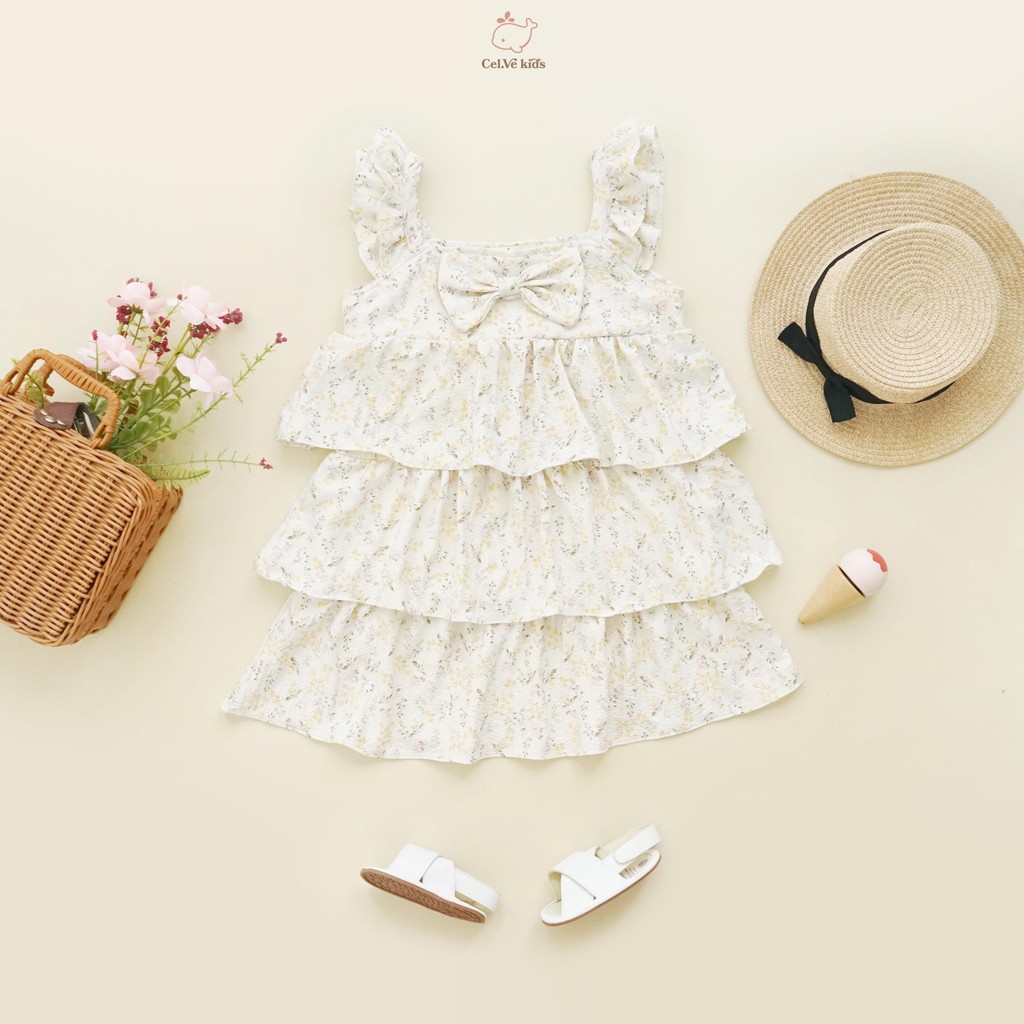 CELVEkids - Poppy Dress Anak Perempuan Korean style Bahan Crinkle Viscose Motif usia 1-6th