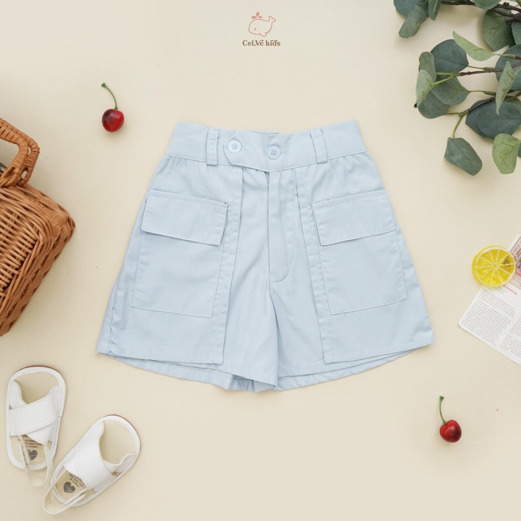 Celvekids - Pants Charlotte Celana Pendek Anak Perempuan Korean Style Bahan Katun Twill Usia 1-5th