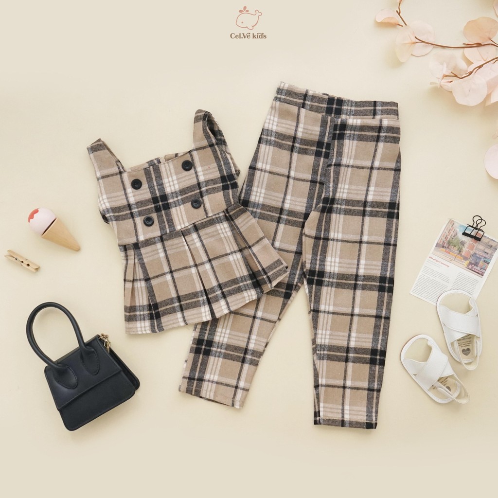 Celvekids - Stelan Molita Set Baju Celana Anak Perempuan Korean Style Flanel Usia 1-6th