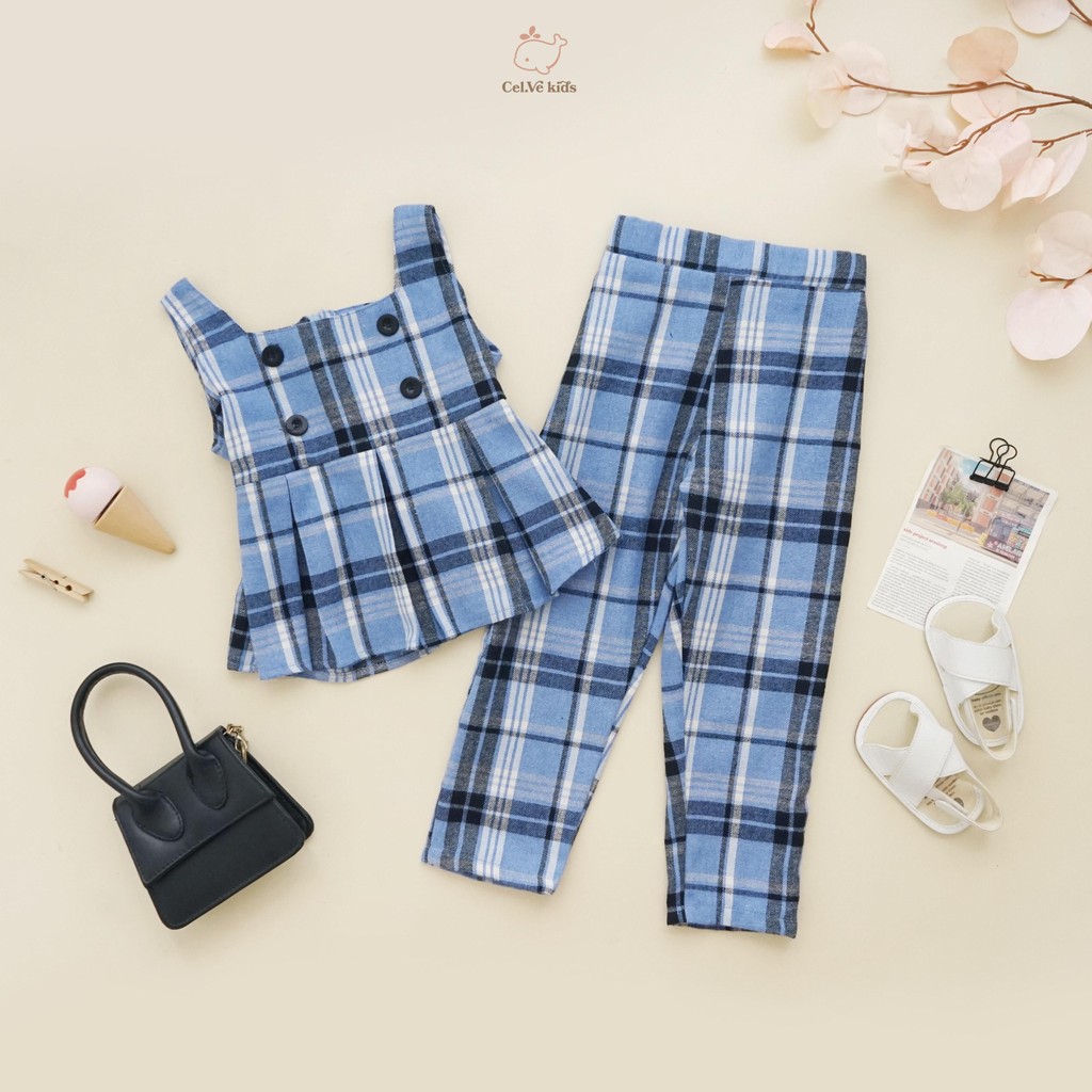 Celvekids - Stelan Molita Set Baju Celana Anak Perempuan Korean Style Flanel Usia 1-6th
