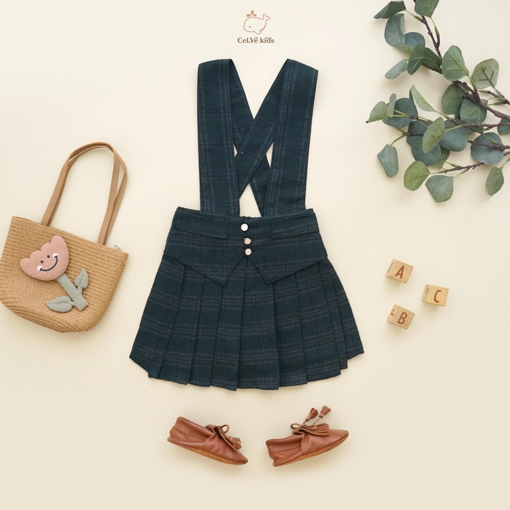 CELVEkids - Alexa Overall skort Rok Celana ( Tanpa inner ) Anak Perempuan Korean style Bahan flanel usia 1-6th