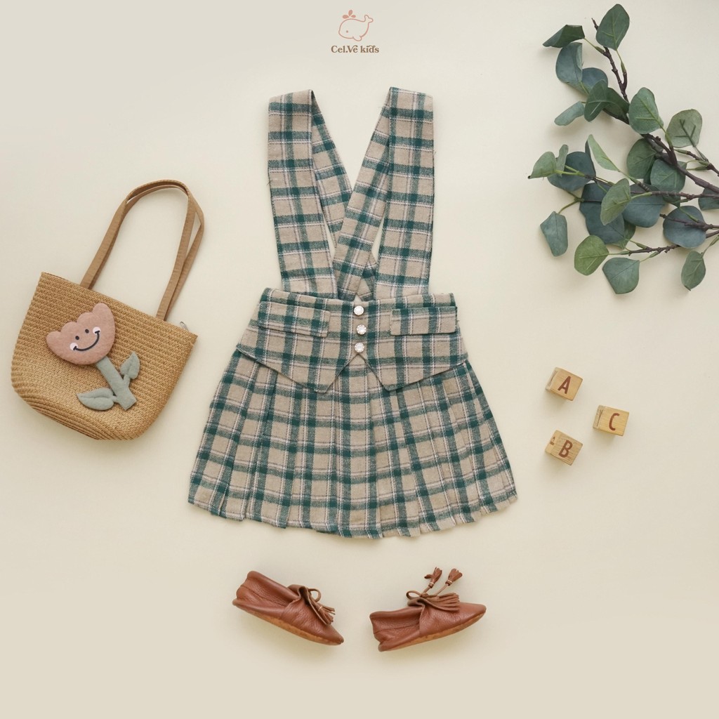 CELVEkids - Alexa Overall skort Rok Celana ( Tanpa inner ) Anak Perempuan Korean style Bahan flanel usia 1-6th