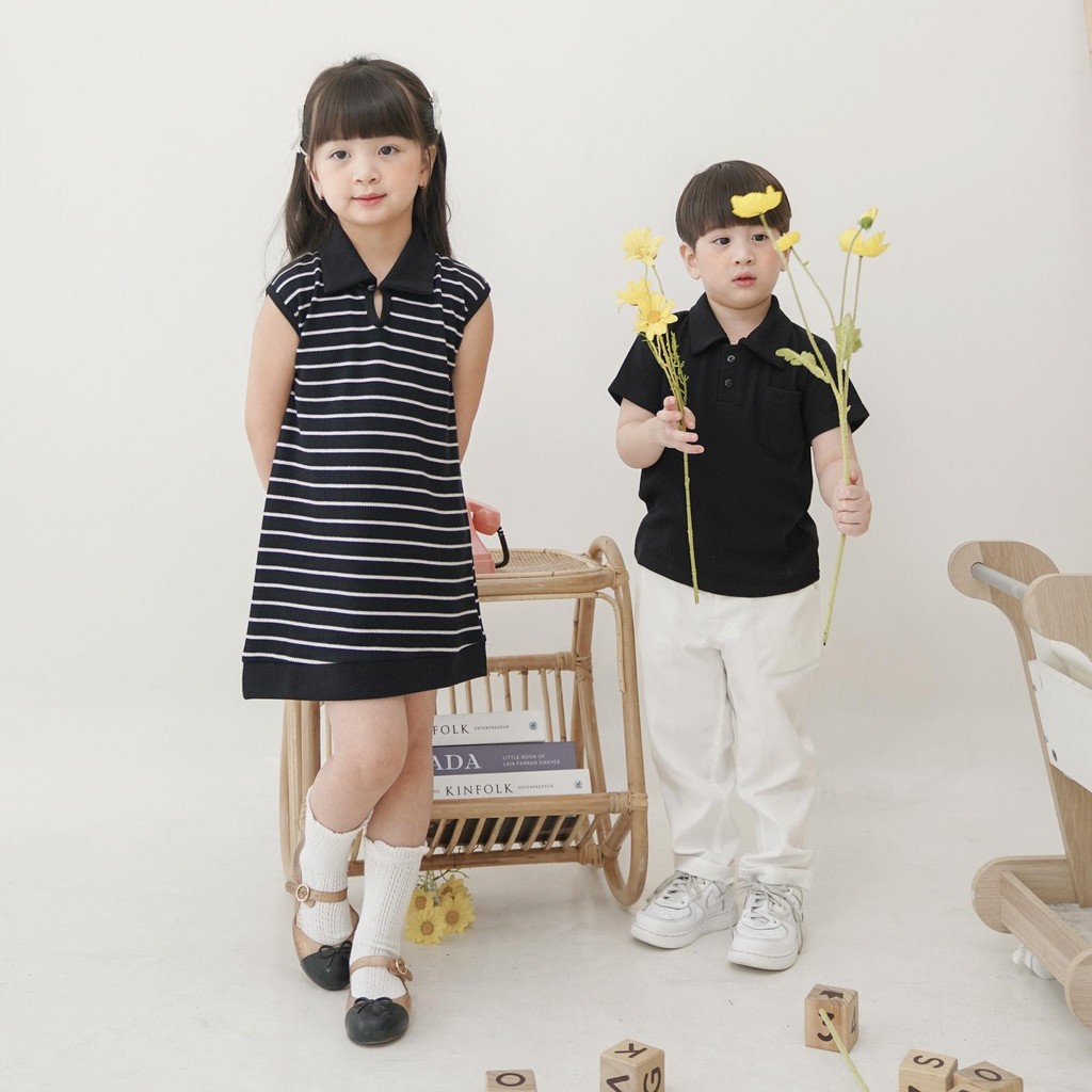 CELVEkids - Michelle Dress Anak Perempuan Korean style Bahan knit usia 1-8th