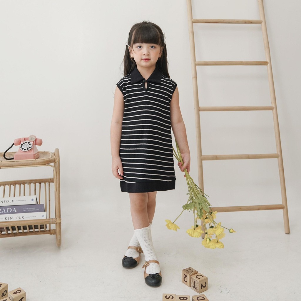 CELVEkids - Michelle Dress Anak Perempuan Korean style Bahan knit usia 1-8th