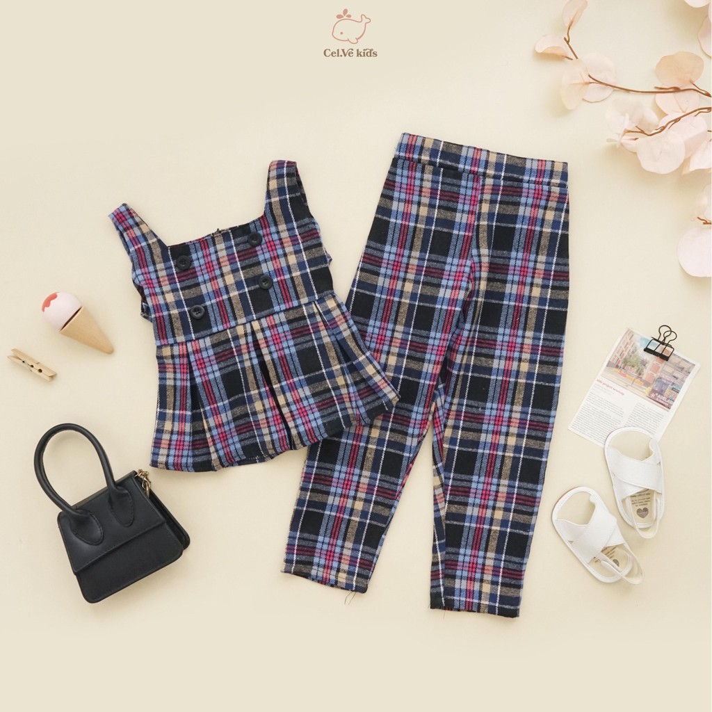Celvekids - Stelan Molita Set Baju Celana Anak Perempuan Korean Style Flanel Usia 1-6th