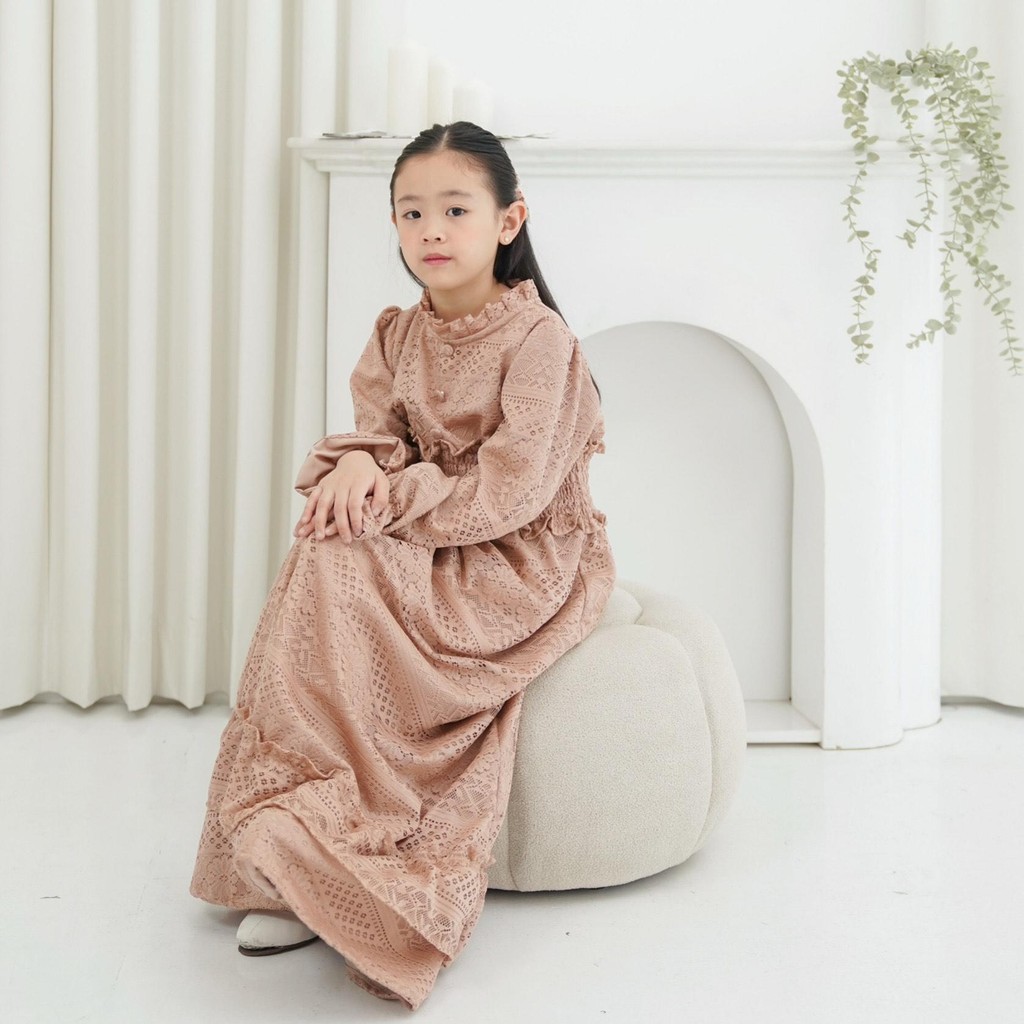 CELVEkids - SHIREEN Dress Gamis Raya Anak Perempuan Korean Style Bahan Lace Usia 1-8th
