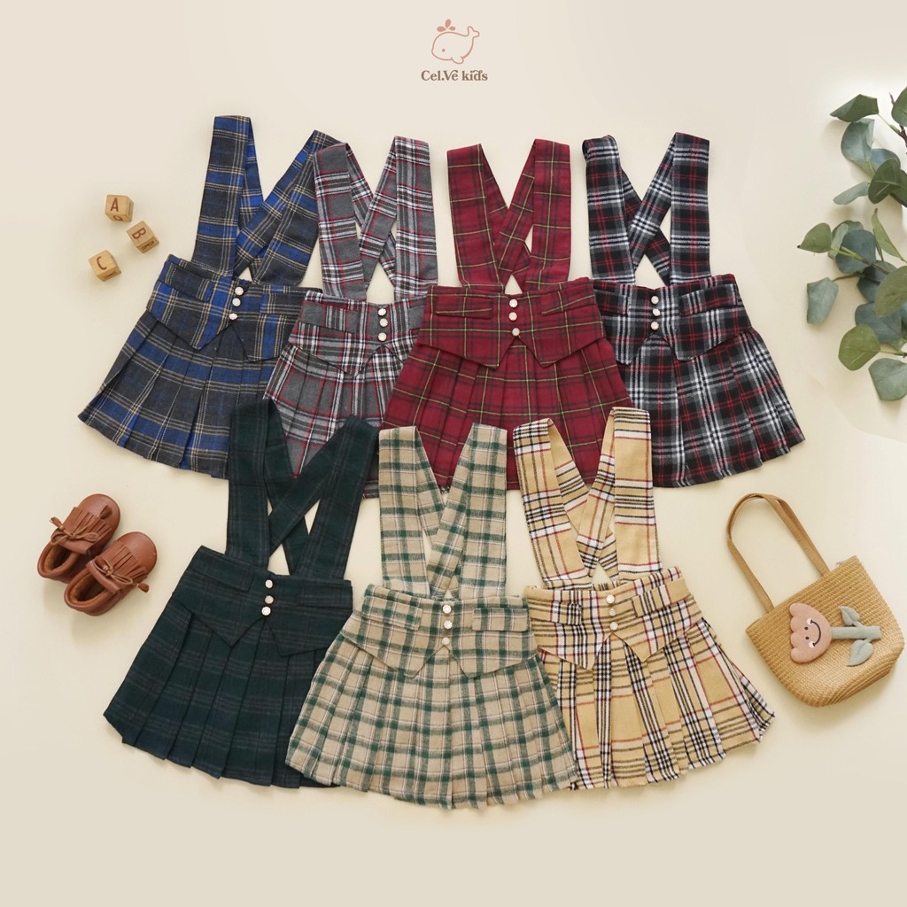 CELVEkids - Alexa Overall skort Rok Celana ( Tanpa inner ) Anak Perempuan Korean style Bahan flanel usia 1-6th