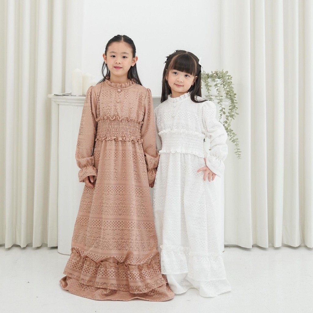 CELVEkids - SHIREEN Dress Gamis Raya Anak Perempuan Korean Style Bahan Lace Usia 1-8th