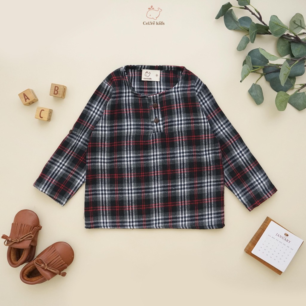 CELVEkids - Top Justine Atasan Anak laki laki Korean style Bahan Flanel usia 1-6th
