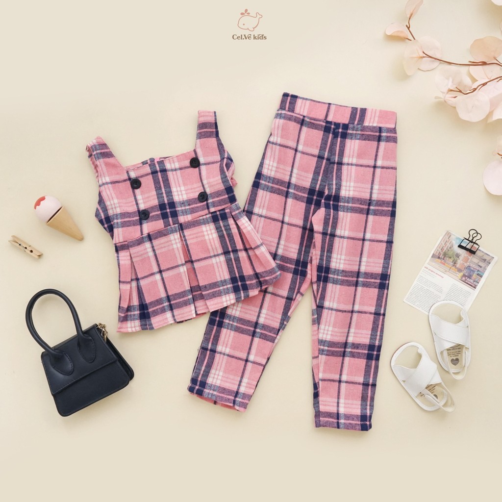 Celvekids - Stelan Molita Set Baju Celana Anak Perempuan Korean Style Flanel Usia 1-6th