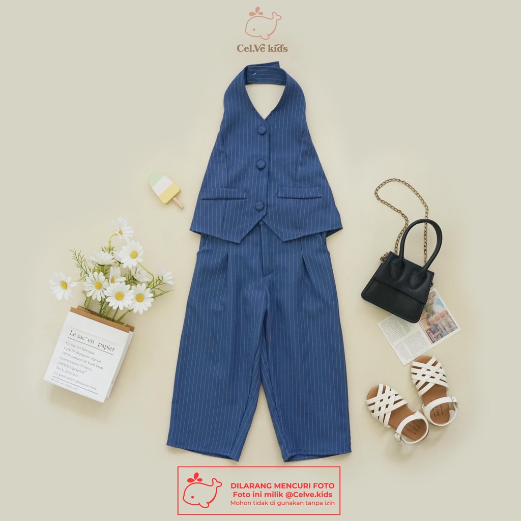 CELVEkids - Stelan Claudia Set Baju celana Anak Perempuan Korean style semiwool usia 1-8th