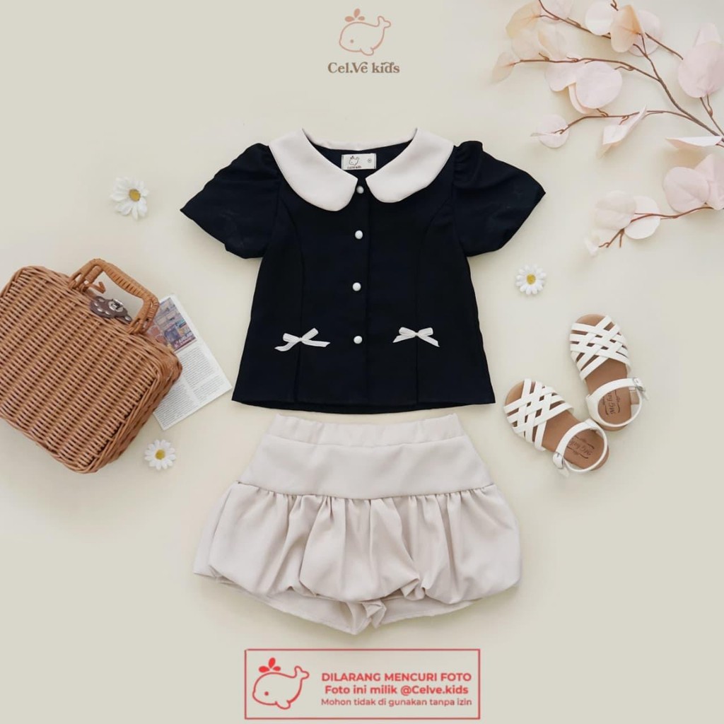 CELVEkids - Stelan Demelza Set Baju rok celana Anak Perempuan Korean style semiwool usia 1-8th
