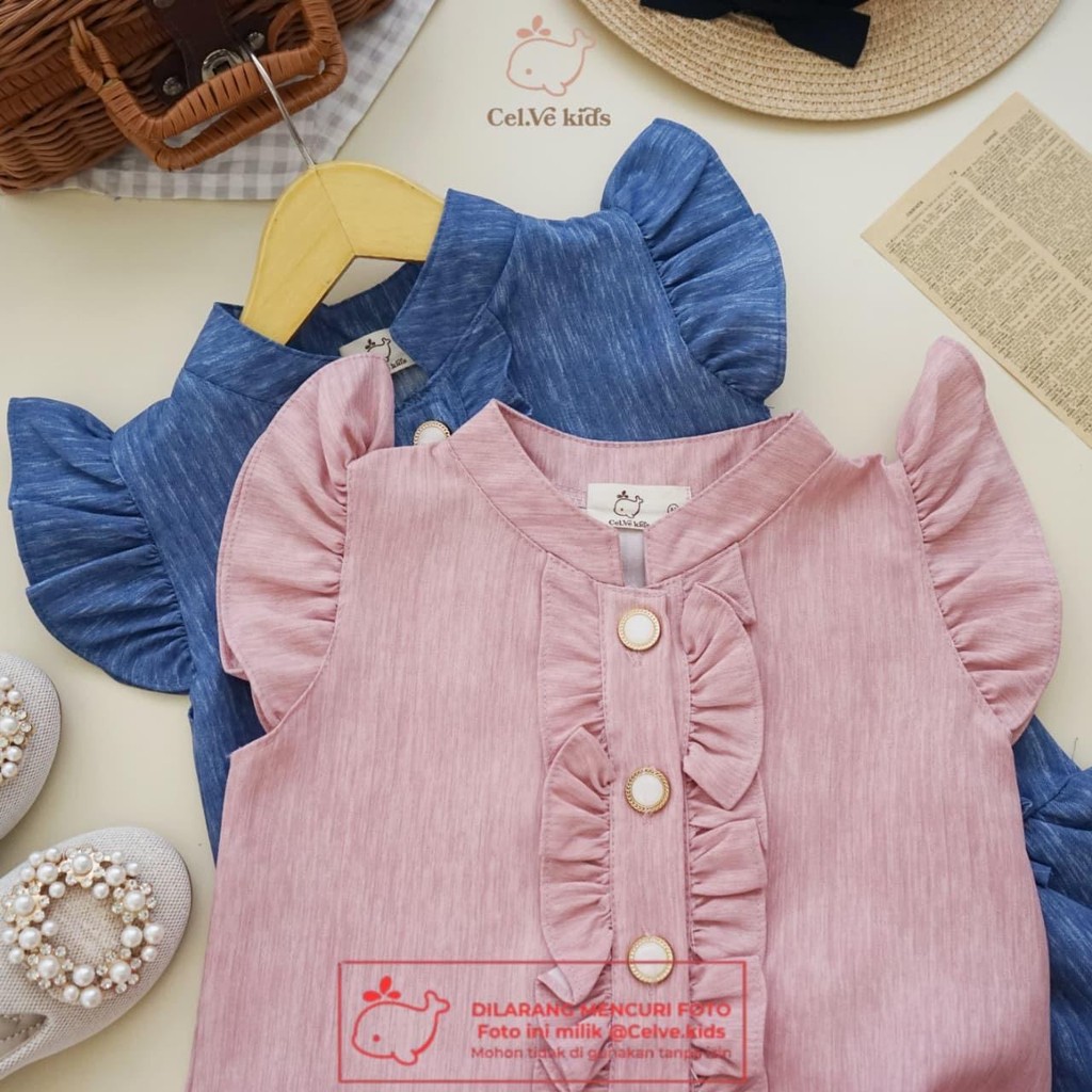 Celvekids - Dress Viola Baju Rok Anak Perempuan Korean Style Semiwool Usia 1-8th