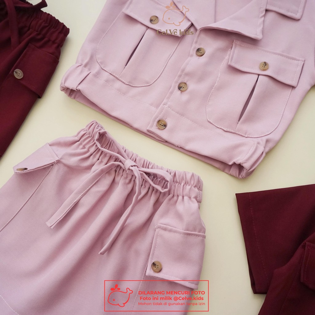 CELVEkids - Stelan Delilah Set Baju Rok Anak Perempuan Korean style semiwool usia 1-8th
