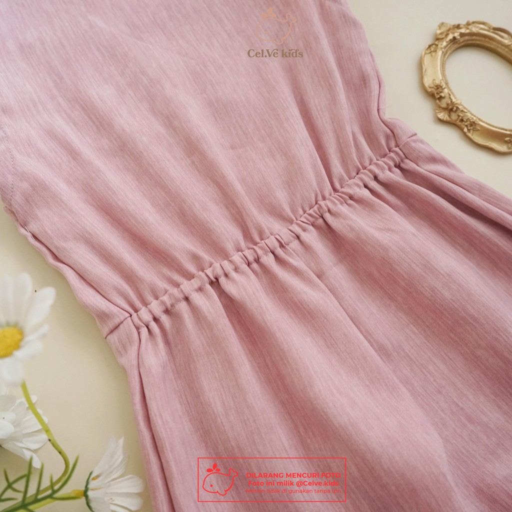 CELVEkids - Jumpsuit Kareen Baju Celana Anak Perempuan Korean style Linen Premium usia 1-8th