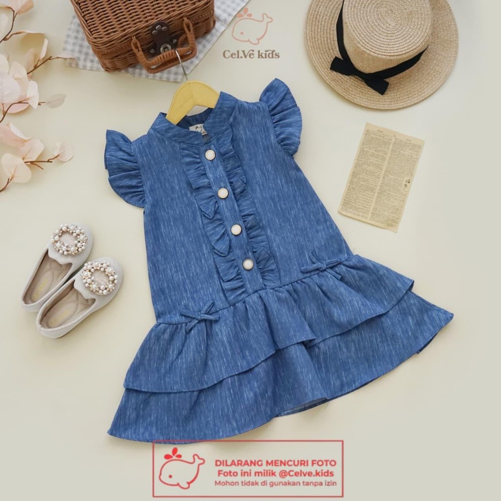 Celvekids - Dress Viola Baju Rok Anak Perempuan Korean Style Semiwool Usia 1-8th