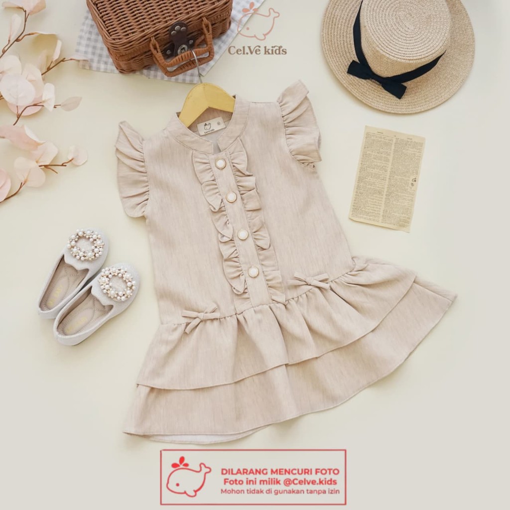 Celvekids - Dress Viola Baju Rok Anak Perempuan Korean Style Semiwool Usia 1-8th