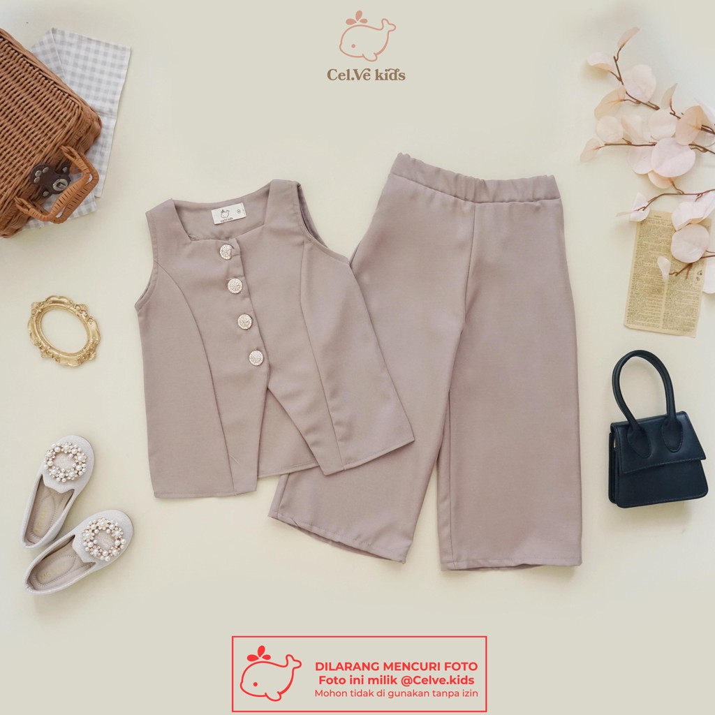 CELVEkids - Stelan Edwina Set Baju celana Anak Perempuan Korean style semiwool usia 1-8th