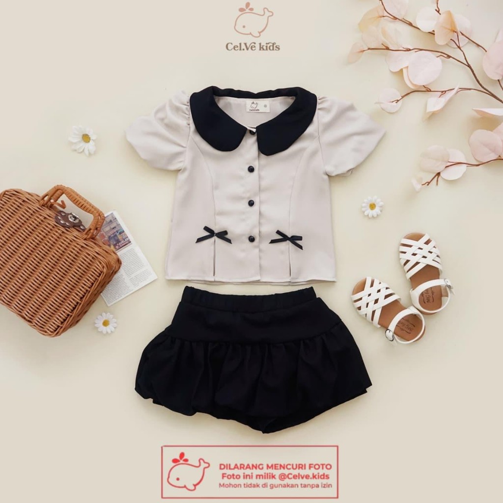 CELVEkids - Stelan Demelza Set Baju rok celana Anak Perempuan Korean style semiwool usia 1-8th