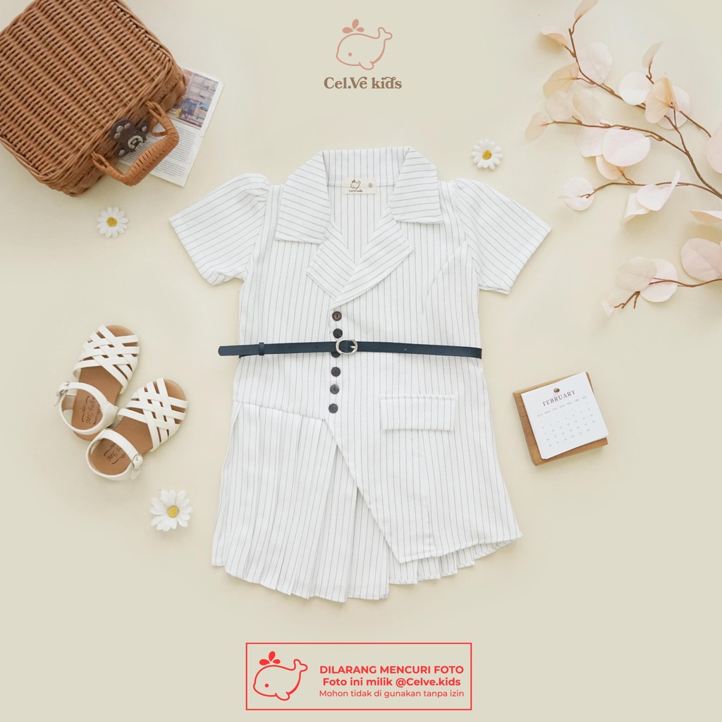 Celvekids - Veronica Dress Anak Perempuan Korean Style Semiwool Usia 1-6th