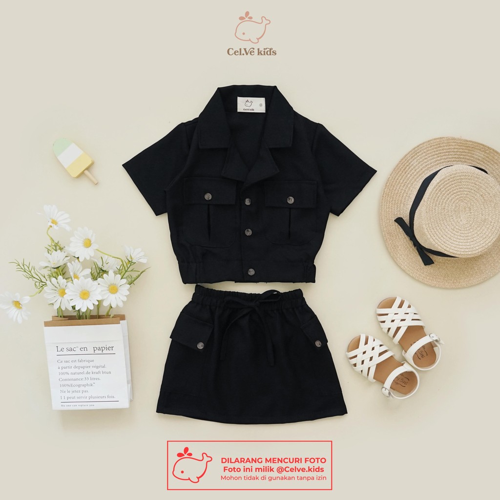 CELVEkids - Stelan Delilah Set Baju Rok Anak Perempuan Korean style semiwool usia 1-8th