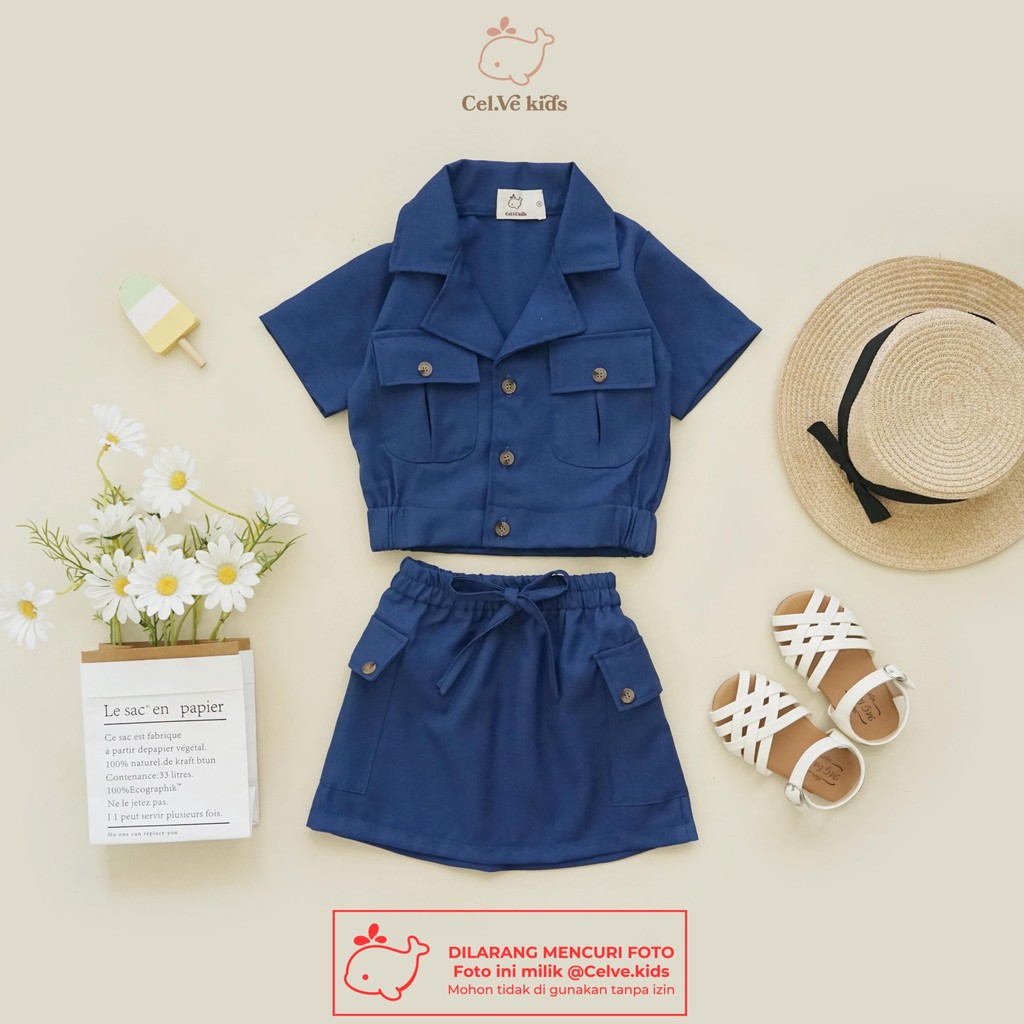 CELVEkids - Stelan Delilah Set Baju Rok Anak Perempuan Korean style semiwool usia 1-8th