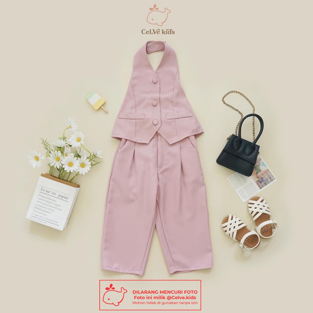 CELVEkids - Stelan Claudia Set Baju celana Anak Perempuan Korean style semiwool usia 1-8th