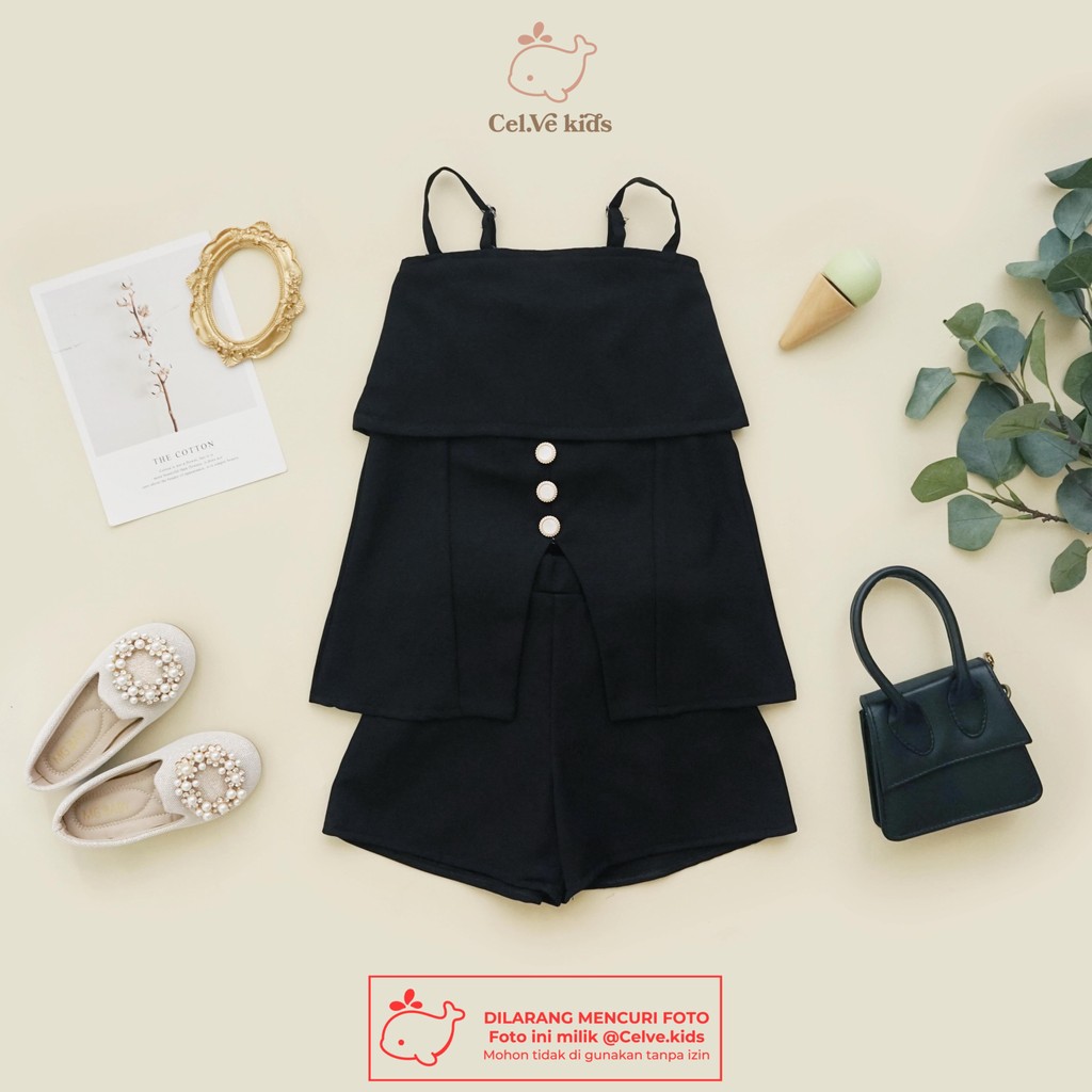 CELVEkids - Stelan Natalia Set Baju Celana Anak Perempuan Korean style Bahan Linen Premium usia 1-8th