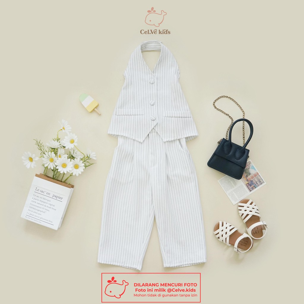 CELVEkids - Stelan Claudia Set Baju celana Anak Perempuan Korean style semiwool usia 1-8th