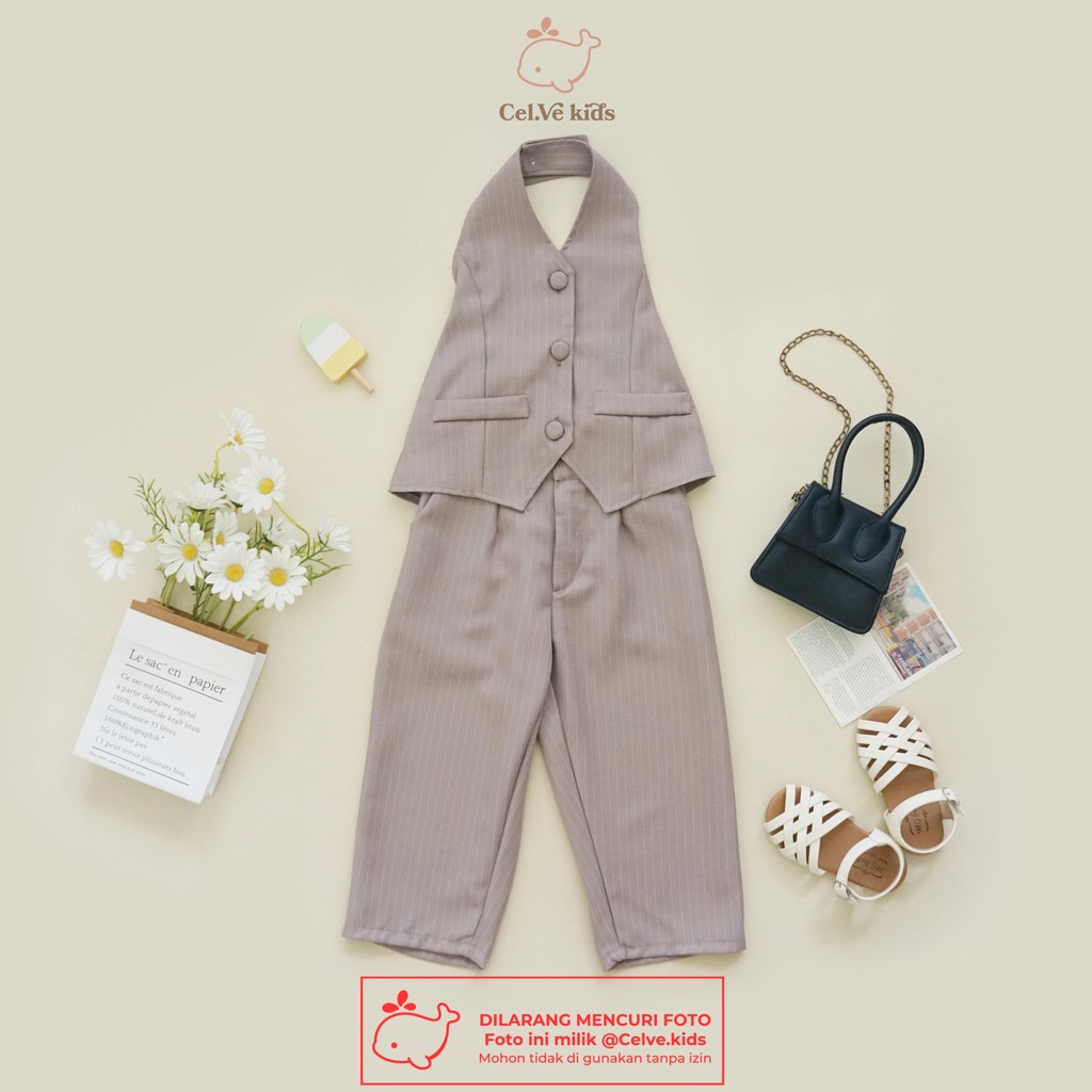 CELVEkids - Stelan Claudia Set Baju celana Anak Perempuan Korean style semiwool usia 1-8th