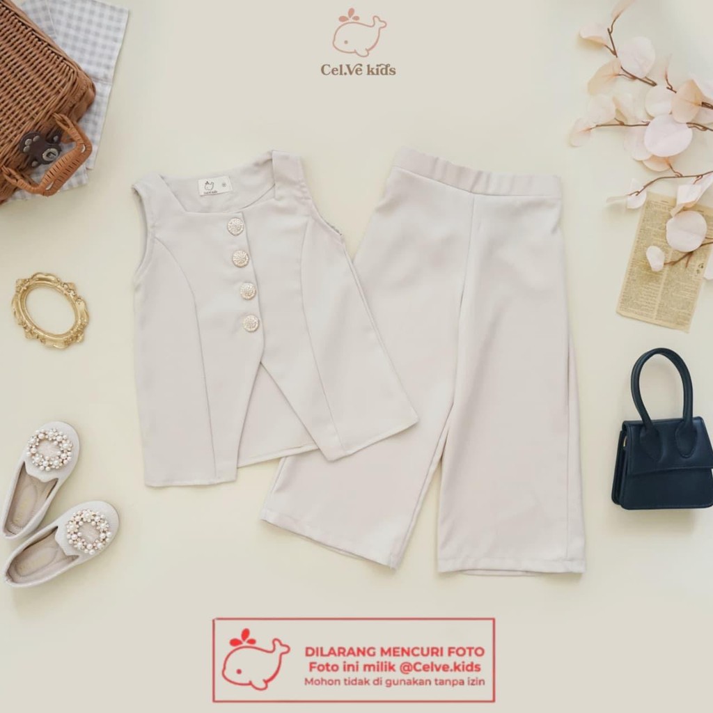 CELVEkids - Stelan Edwina Set Baju celana Anak Perempuan Korean style semiwool usia 1-8th